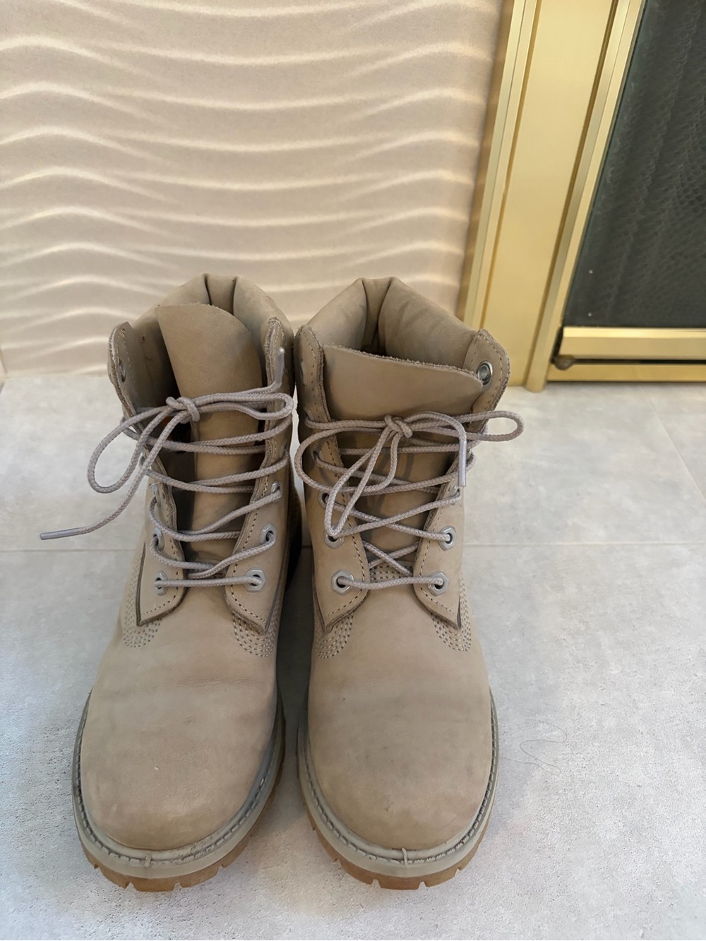 Timberland Light Grey Lace-Up Work Boots
